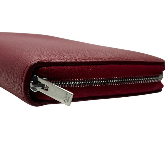 CELINE Paris Genuine Leather Zippy Wallet Red EUC w/ box, dust bag, tags, certs - Picture 4 of 15